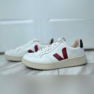 Veja White Sneakers with Navy Accents